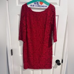 Ivanka Trump Red Lace Dress. Size 8.